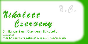 nikolett cserveny business card